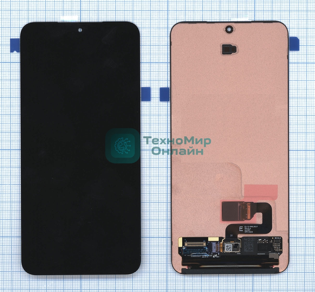 Дисплей (модуль) в сборе с тачскрином для Samsung Galaxy S24 черный orig lcd