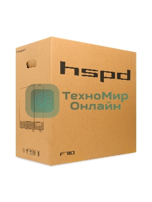 Компьютерный корпус HSPD F710, Panoramic Mid Tower, черный, TG, 0.5 SPCC, 3x120мм ARGb E-ATX, ATX, mATX, mITX 185/395/270мм 2x2.5