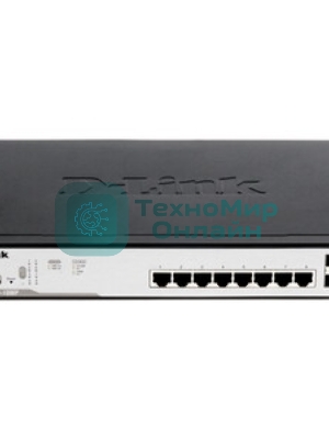 Коммутатор D-Link DSS-200G-10MP/A1A, 8×1 Гбит/с + 2×1 Гбит/с SFP, настраиваемый