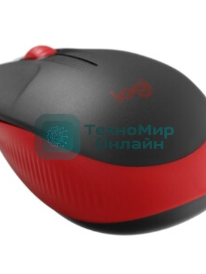 Мышь беспроводная Logitech M190 черный/красный, 1000 dpi, радиоканал, USB, кнопки - 3