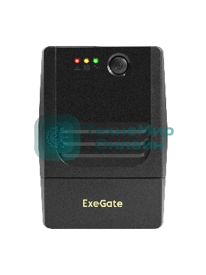 Источник бесперебойного питания ExeGate Power NB-850.LED.AVR.4C13.USB (850VA/510W, LED, AVR, 4*C13, USB, батарея 12V 9Ah, Black)