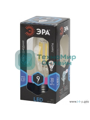 Лампа светодиодная груша ЭРА F-LED A60-9W-840-E27 (филамент, груша, 9Вт, нейтр., Е27)