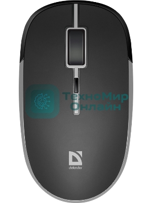 Мышь беспроводная Defender Hit MB-775 черный, 1600 dpi, радиоканал, USB, кнопки - 4
