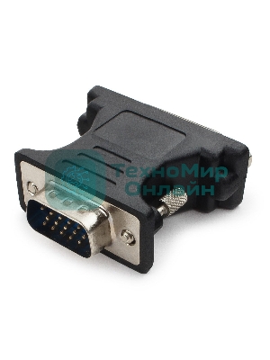 Переходник Cablexpert VGA-DVI, 15M/25F, черный, пакет (A-VGAM-DVIF-01)
