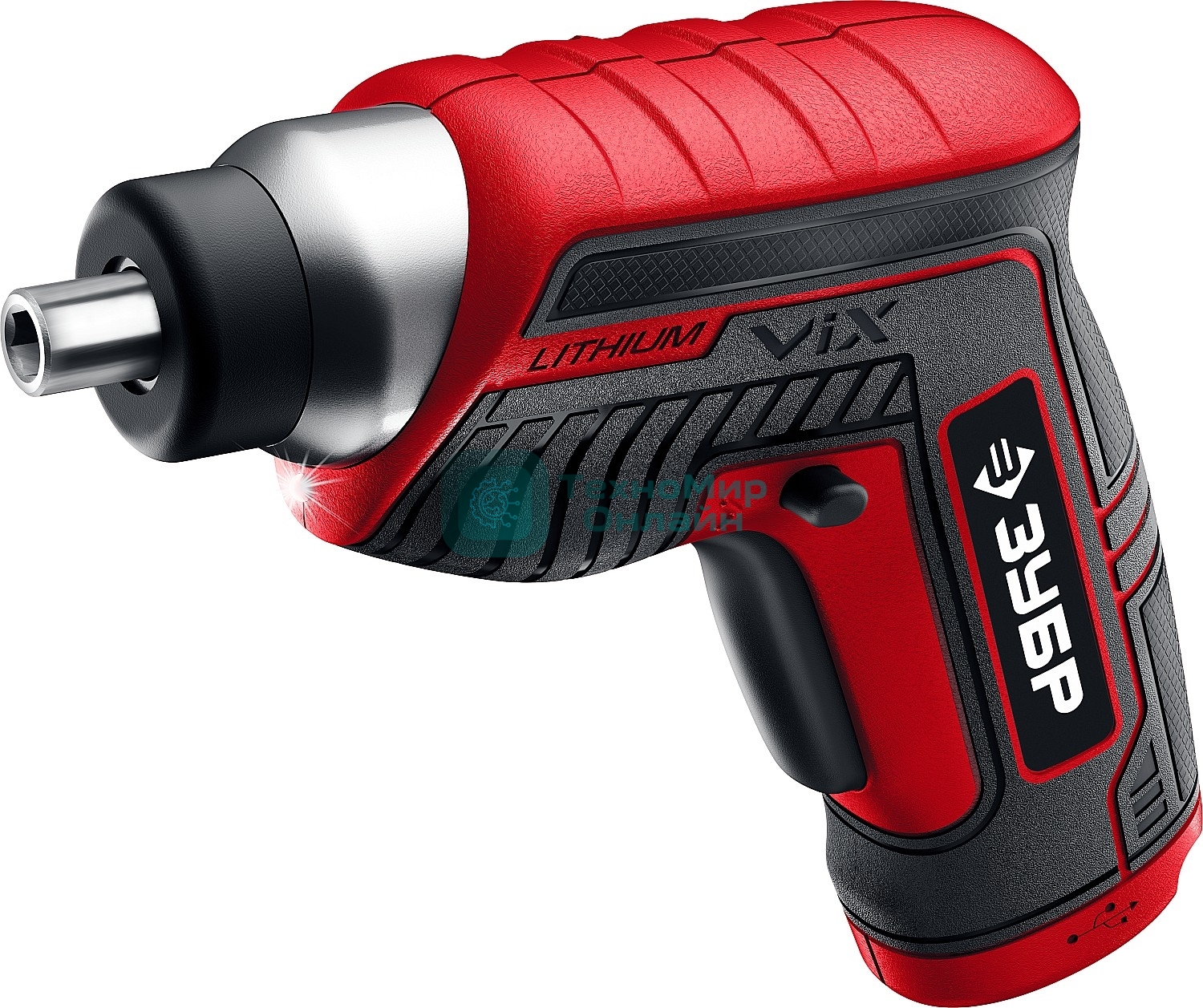 Отвертка аккумуляторная Зубр ViX ЗО-Е-3.6 Ли 3.6 В, в коробке с 10 битами