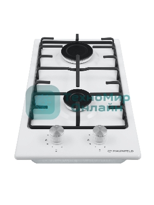 Газовая варочная панель Maunfeld EGHE.32.3EW/G, 2 конфорки, эмалированная сталь, белый