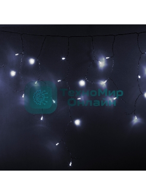 Гирлянда Neon-night Айсикл (бахрома) светодиодный, 4,8 х 0,6 м, прозрачный провод, 230 В, диоды белые, 176 LED