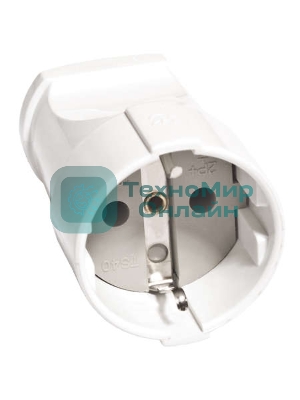 Штепсель с заземл. бел. 16А 250В (еврослот) UNIVersal А102