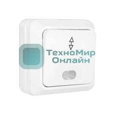 Выключатель проходной 1-кл. ОП Олимп 10А IP20 с индик. белый Universal О0125