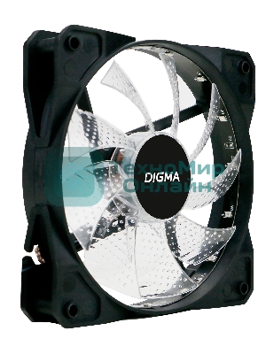 Вентилятор для корпуса Digma DFAN-FRGb2 черный, 120 мм, 1200 об/мин, 23 дБ, 4 pin