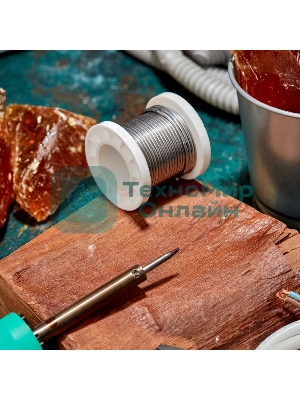 Припой с канифолью Rexant ПОС-61, 100г, Ø2мм, (олово 61%, свинец 39%), катушка