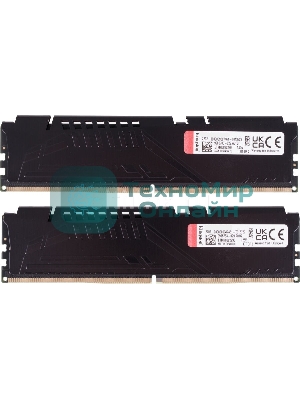 Оперативная память Kingston Fury Beast, DDR5, 64GB (2x32GB), 5600MHz, CL40, DIMM, радиатор, черный