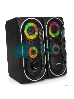 Акустическая система 2.0 ExeGate EX289686RUS Accord 220 (питание USB, 2х3Вт (6Вт RMS), 60-20000Гц, черный, RGb подсветка)