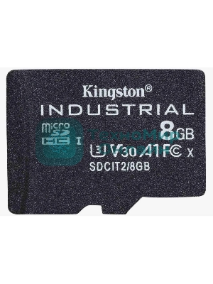 Флеш карта microSDHC 8Gb Class10 Kingston <SDCIT2/8GbSP> Industrial Temperature Class UHS-I без адаптера