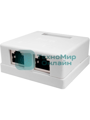 Розетка компьютерная Suprlan 10-0308-1 наклад. RJ45 2 кат. 5E FTP белый