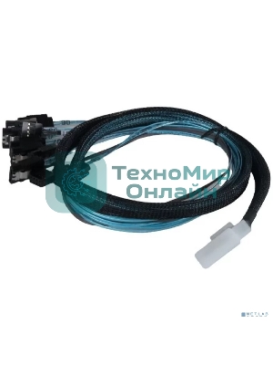 Кабель Procase CBL-SLSAS8-8SATA-10 для подключения корзин, SFF-8654 (Slimline SAS x8) к 8*SATA, 100 cm