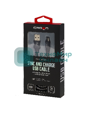 Кабель Crown USB - microUSB CMCU-3072M черный