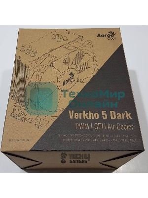 Кулер для процессора AeroCool/Formula Verkho 5 Dark черный, 120 мм, алюминий/медь, 2000 об/мин, 27 дБ, 4 pin, 150 Вт, 156.5 мм