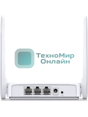 Роутер Mercusys MR20 AC750 Dual-Band Wi-Fi RouterSPEED: 300 Mbps at 2.4 GHz + 433 Mbps at 5 GHzSPEC: 2× Fixed External Antennas, 2× 10/100 Mbps LAN Ports, 1× 10/100 Mbps WAN PortFEATURE: Router/Access Point Mode Mode, WPS/Reset Button, IPTV, IPv6, Parental Controls