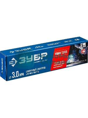 Электрод Зубр сварочный УОНИ 13/55 с основным покрытием, для ММА сварки, d 3.0 х 350 мм, 5 кг в коробке, Профессионал.