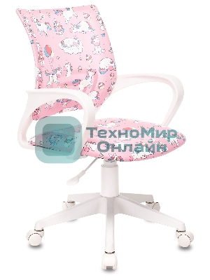 Кресло Бюрократ BuroKIDS 1 W розовый, ткань, 120 кг