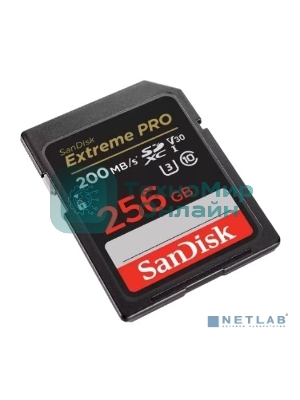 Флеш карта SD 256Gb SanDisk SDXC Class 10 V30 UHS-I U3 Extreme Pro 200MB/s