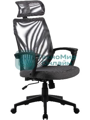 Кресло Cactus CS-MC414-GY черный, сетка, подголовник