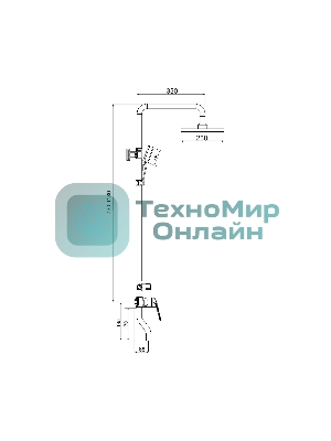PL7BL-009DK Душевая система из высокопрочного пластика-Черный
