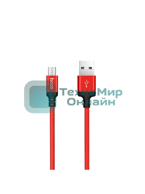 Кабель HOCO X14 USB 2.0, AM/microBM, красно-черный, 1м