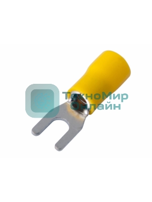 Наконечник вилочный изолированный Rexant 4.3 мм 4-6 мм (НВи 6.0-4/НВи 5,5-4) желтый 08-0151