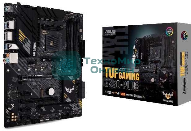 Материнская плата ASUS TUF GAMING B550-PLUS, AM4, AMD B550, 4xDDR4, 6xSATA, 2xM.2, 1xPCIe 4.0 x16, 1xPCIe 3.0 x16, 3xPCIe x1, 1xHDMI, 1xDP, 1x 2.5Gb LAN, 4xUSB-A 3.2 Gen 1, 1xUSB-A 3.2 Gen 2, 2xUSB-A 2.0, 1xUSB-C 3.2 Gen 2, 5x3.5 мм, 7.1, ATX
