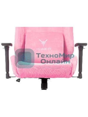 Кресло Knight N1 Fabric розовый, велюр, 120 кг, механизм качания