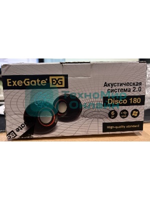 (Поврежденная упаковка) Акустическая система 2.0 ExeGate EX287053RUS Disco 180 (питание USB, 2х3Вт (6Вт RMS), 100-20000Гц, черный)