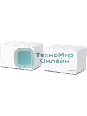 Домашняя Mesh Wi‑Fi система AX3000 Whole Home Mesh Wi-Fi 6 SystemSPEED: 574 Mbps at 2.4 GHz + 2402 Mbps at 5 GHzSPEC: Internal Antennas, 3× Gigabit Ports per Unit (WAN/LAN auto-sensing), 1024-QAM, OFDMA, HE160FEATURE: MERCUSYS APP, Router/AP Mode, One Unified Network, Seaml