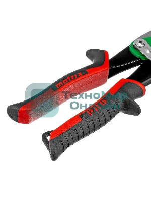 Ножницы по металлу Matrix, 250 мм, правый рез,сталь CRMO,двухкомпонентные рукоятки, PRO