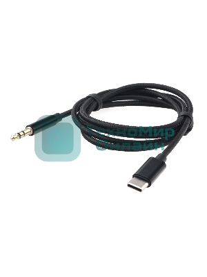 Кабель-переходник USB Cablexpert CCAB-CM35M-1M-B, Type-C/Jack3.5, Mobile, 1м, черный, коробка