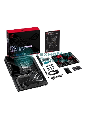 Материнская плата ASUS ROG MAXIMUS Z890 HERO BTF, LGA1851, Intel Z890, 4xDDR5, 4xSATA, 6xM.2, 1xPCIe 5.0 x16, 1xPCIe 4.0 x4, 1xPCIe x1, 1xHDMI, 2xUSB-C (Thunderbolt 4), 1xUSB-C 3.2 Gen 2, 4xUSB-A 3.2 Gen 2, 4xUSB-A 3.2 Gen 1, 2x2.5Gb LAN, Wi-Fi 7, Bluetooth 5.4, 2x3.5 мм, S/PDIF, 7.1, ATX