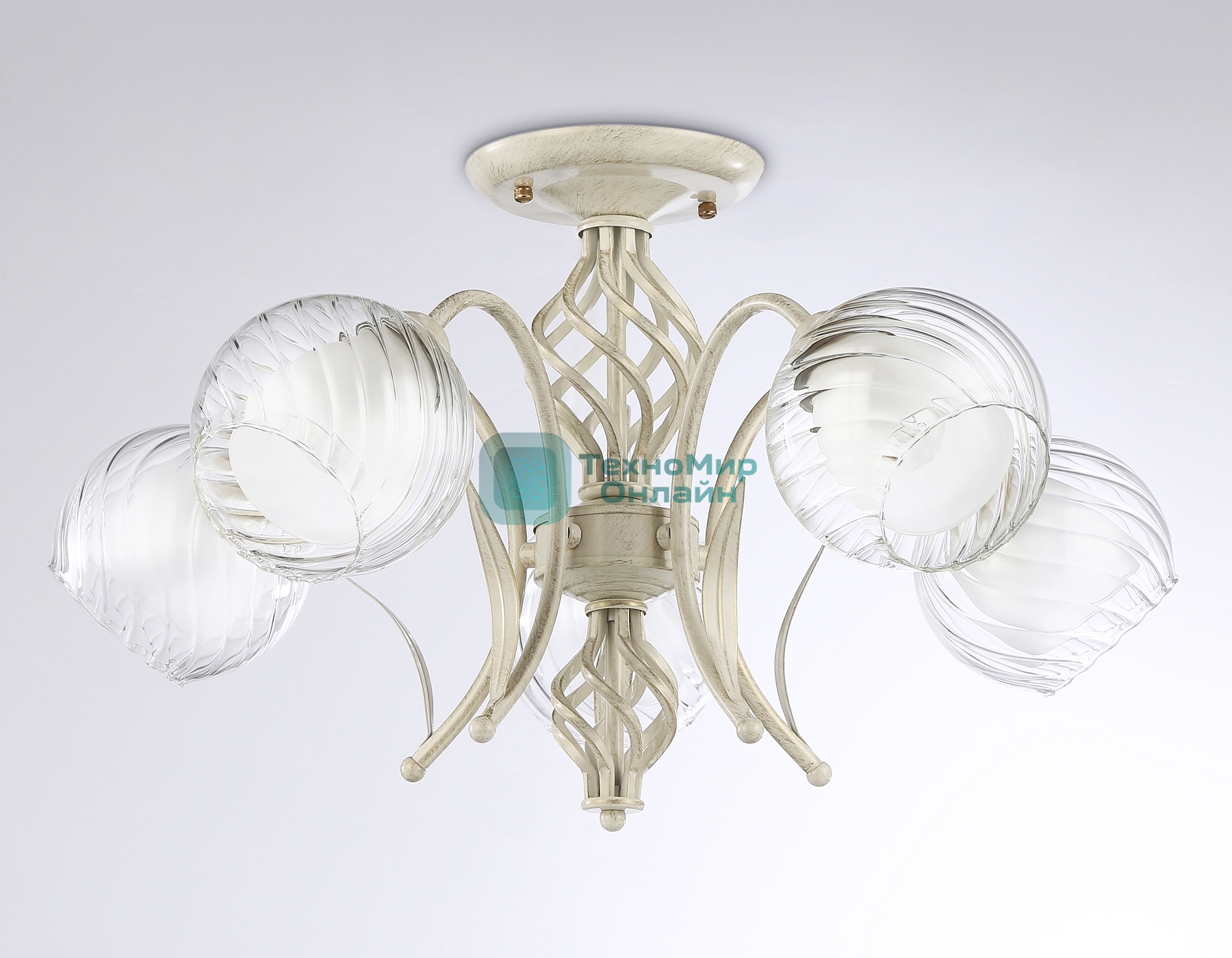 Светильник Ambrella light TR3066/5 WH/GD белый/золото E27*5 max 40W D590*340
