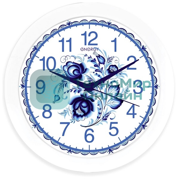 Часы настенные кварцевые Energy ЕС-102 гжель