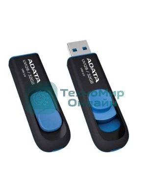 Флешка USB ADATA UV128 (AUV128-128G-RBE), 128Gb, USB 3.0, R/W 100/30, черный/синий
