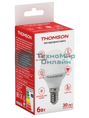 Лампа светодиодная Hiper THOMSON LED GLOBE 6W 500Lm E14 4000K TH-B2032