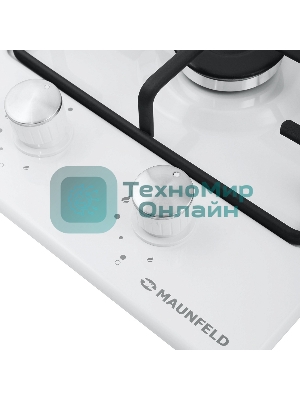 Газовая варочная панель Maunfeld EGHE.32.3EW/G, 2 конфорки, эмалированная сталь, белый