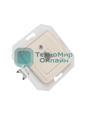 Розетка телефонная Kranz DEA RJ11 с/у мех. бежевый
