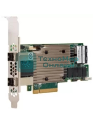 Контроллер MegaRAID 9480-8I8e SGL (05-50031-00), PCIe 3.1 x8 LP, SAS/SATA/NVMe, RAID 0,1,5,6,10,50,60, 16port(2 * int SFF8643 + 2 * ext SFF8644), 4Gb Cache, 3516ROC