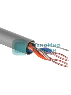 Кабель витая пара PROconnect UTP 2PR 24AWG, CCA, cat.5e, PVC, серый, бухта 305 м