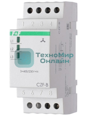 Реле контроля фаз CZF-B (3х400/230+N 8А 1перекл. IP20 монтаж на DIN-рейке) F&F EA04.001.002