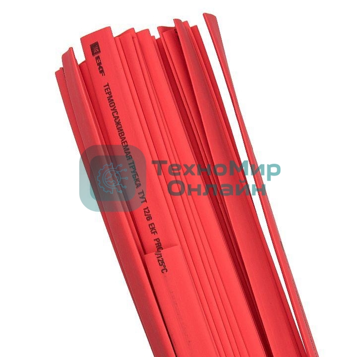 Термоусаживаемая трубка ТУТ 16/8 красная EKF PROxima tut-16-r-1m EKF