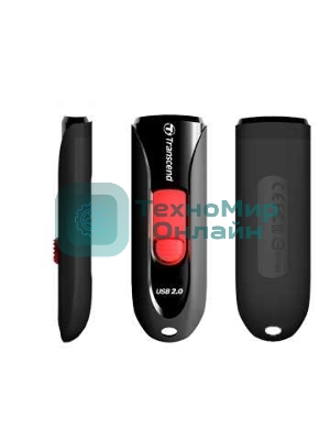 Флешка USB Transcend Jetflash 590 (TS32GJF590K), 32Gb, USB 2.0, R/W 15/5, черный/красный