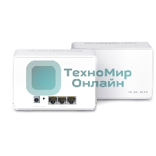 Домашняя Mesh Wi‑Fi система AX3000 Whole Home Mesh Wi-Fi 6 SystemSPEED: 574 Mbps at 2.4 GHz + 2402 Mbps at 5 GHzSPEC: Internal Antennas, 3× Gigabit Ports per Unit (WAN/LAN auto-sensing), 1024-QAM, OFDMA, HE160FEATURE: MERCUSYS APP, Router/AP Mode, One Unified Network, Seaml