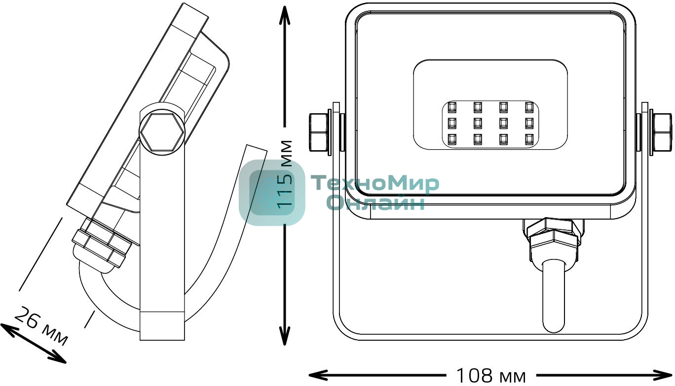 Прожектор светодиодный Gauss LED Qplus 10Вт IP65 6500К черный